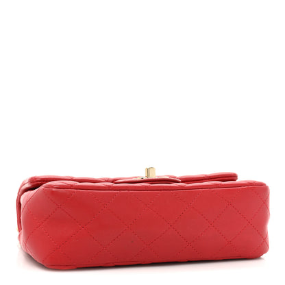 Chanel Lambskin Quilted Mini Rectangular Flap Red 4 of 16
