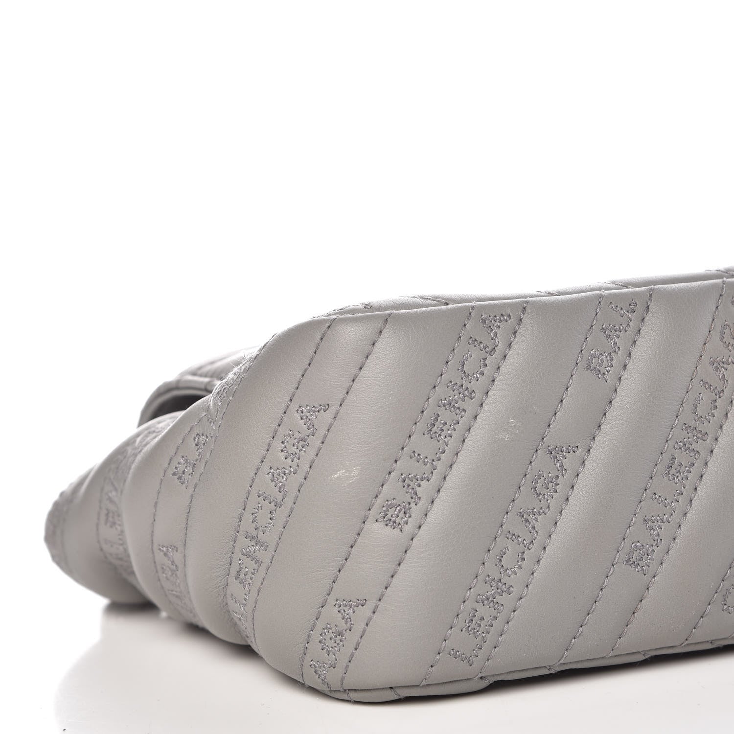Balenciaga Calfskin Logo Matelasse S BB Round Shoulder Bag Gris Haussmannien 8 of 9