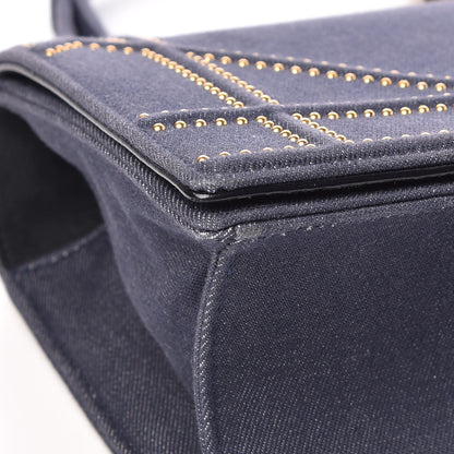Christian Dior Denim Studded Medium Diorama Flap Bag Blue 9 of 12