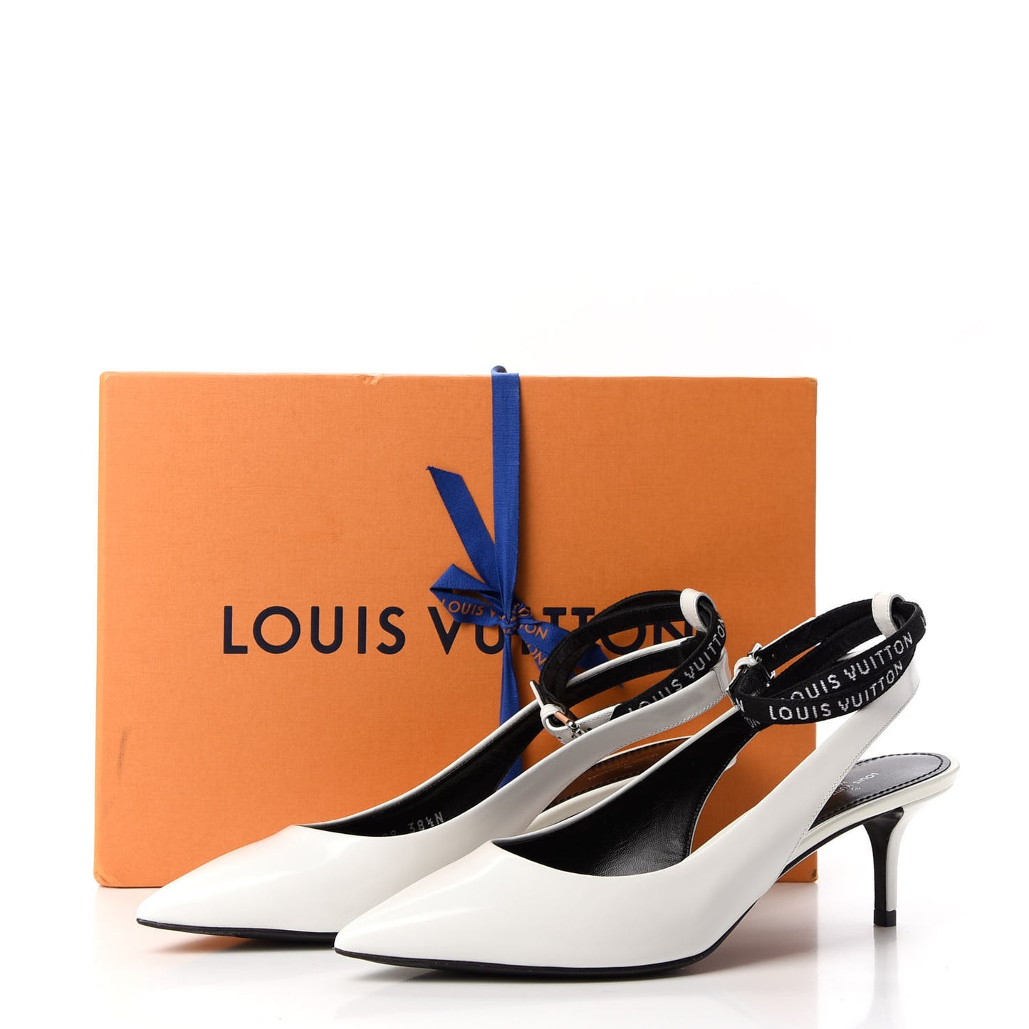 Patent Call Back Sling Back Pumps 38.5 White