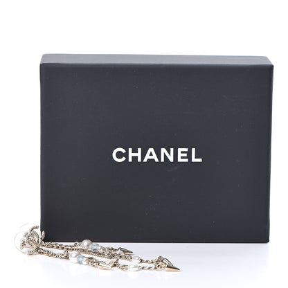 Chanel Pearl Beaded CC Drop Earrings Gold 5 of 5