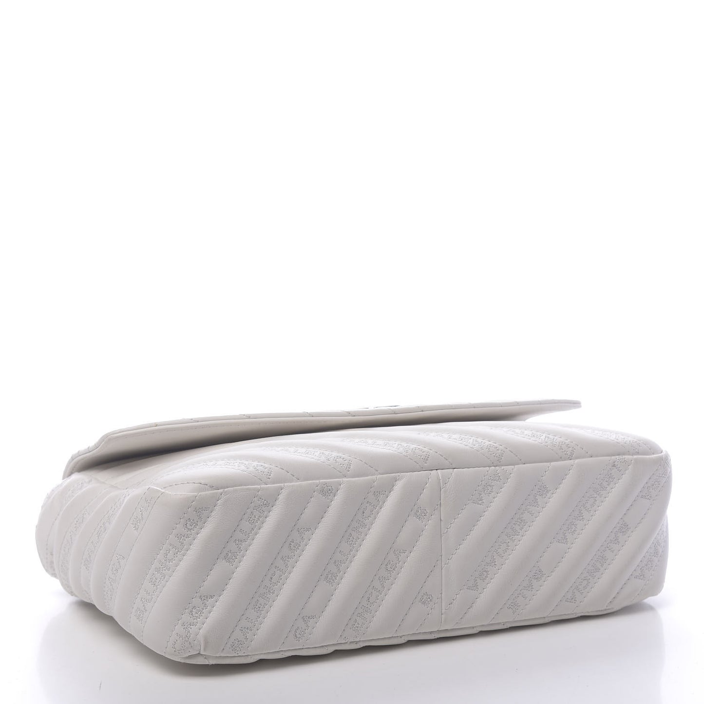 Calfskin Logo Matelasse M BB Chain Shoulder Bag Blanc Neige