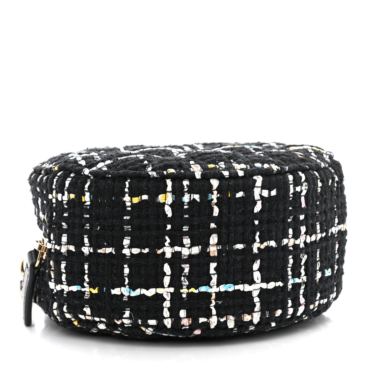 Chanel Tweed Round Clutch With Chain Black White Multicolor 4 of 10