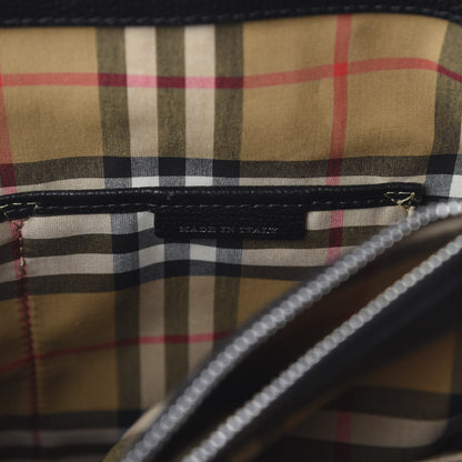Burberry Derby Calfskin House Check Medium Banner Tote Black 7 of 9