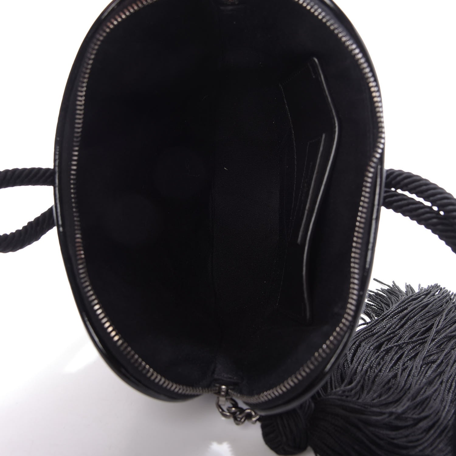 Saint Laurent Patent Crocodile Embossed Sac Coeur Heart Shaped Clutch Black 5 of 9
