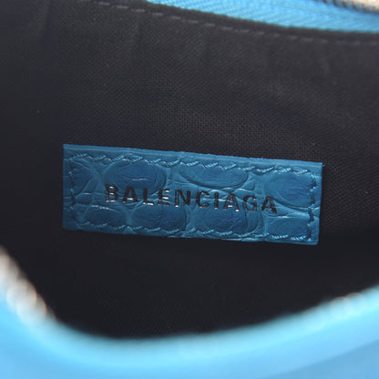Balenciaga Extra Supple Calfskin Crocodile Embossed Le Cagole Shoulder Bag XS Turquoise 7 of 8