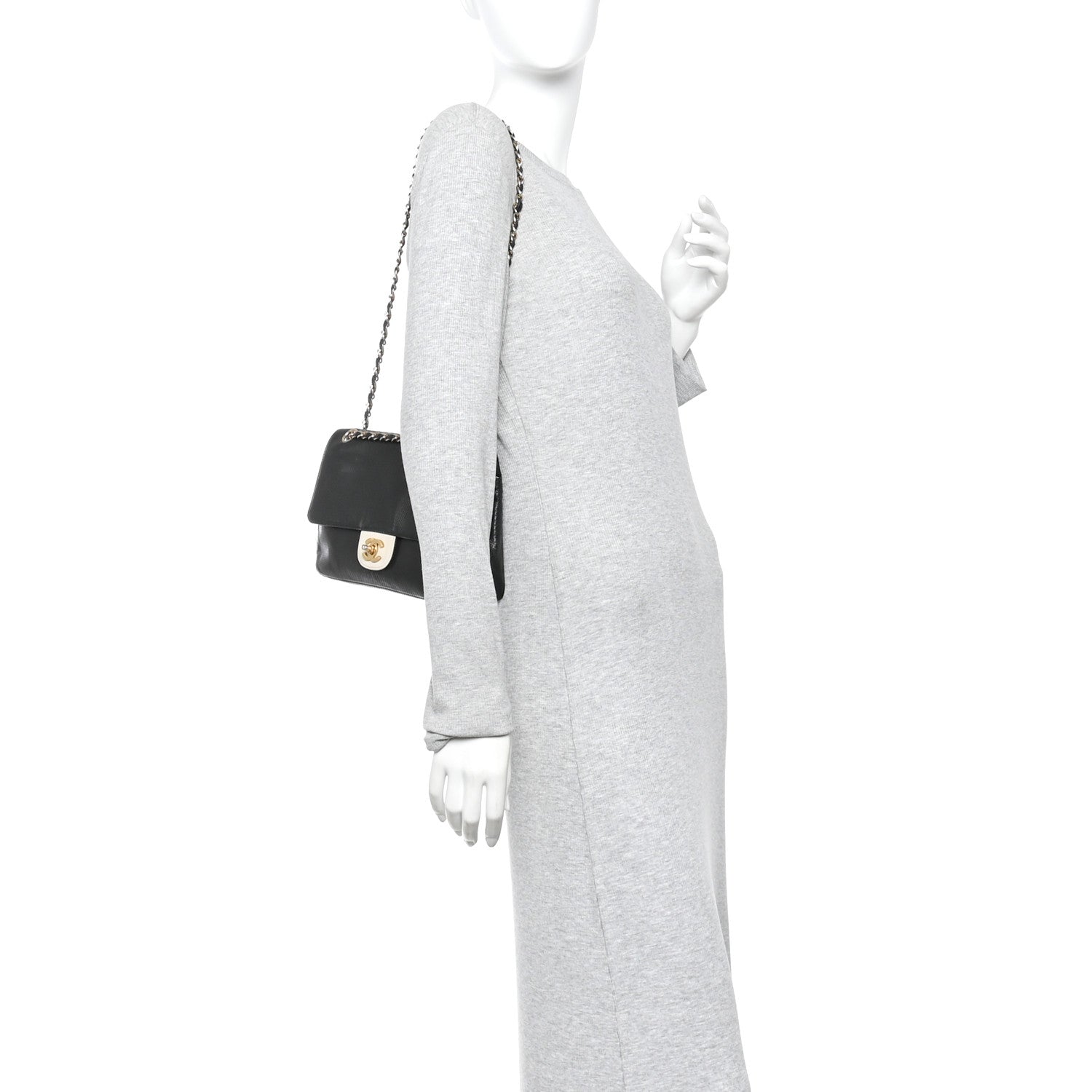 Chanel Lambskin Perforated Medium Single Flap Bag Black White 2 of 10