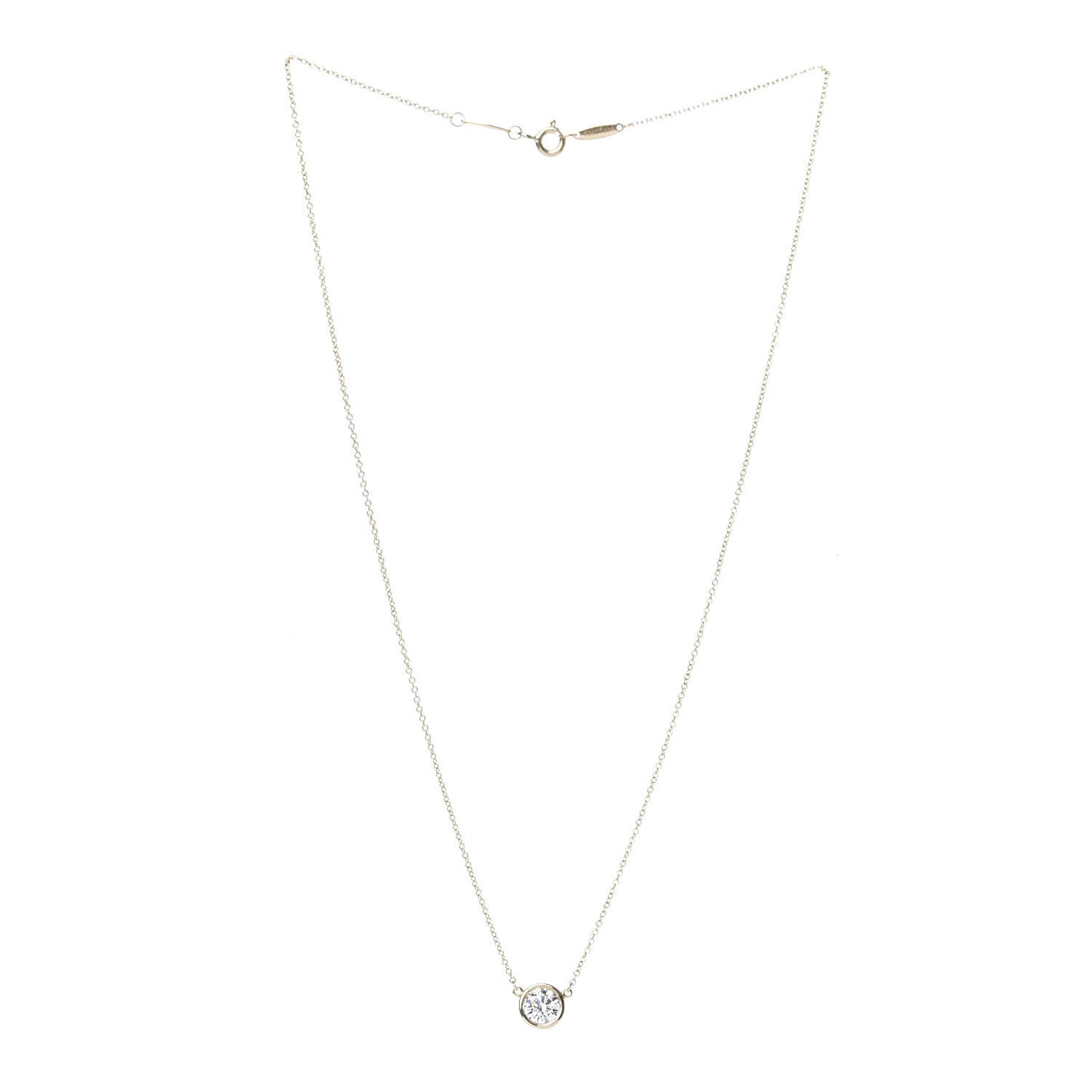 18K Yellow Gold Diamond .79ct Elsa Peretti Diamonds by the Yard Pendant Necklace
