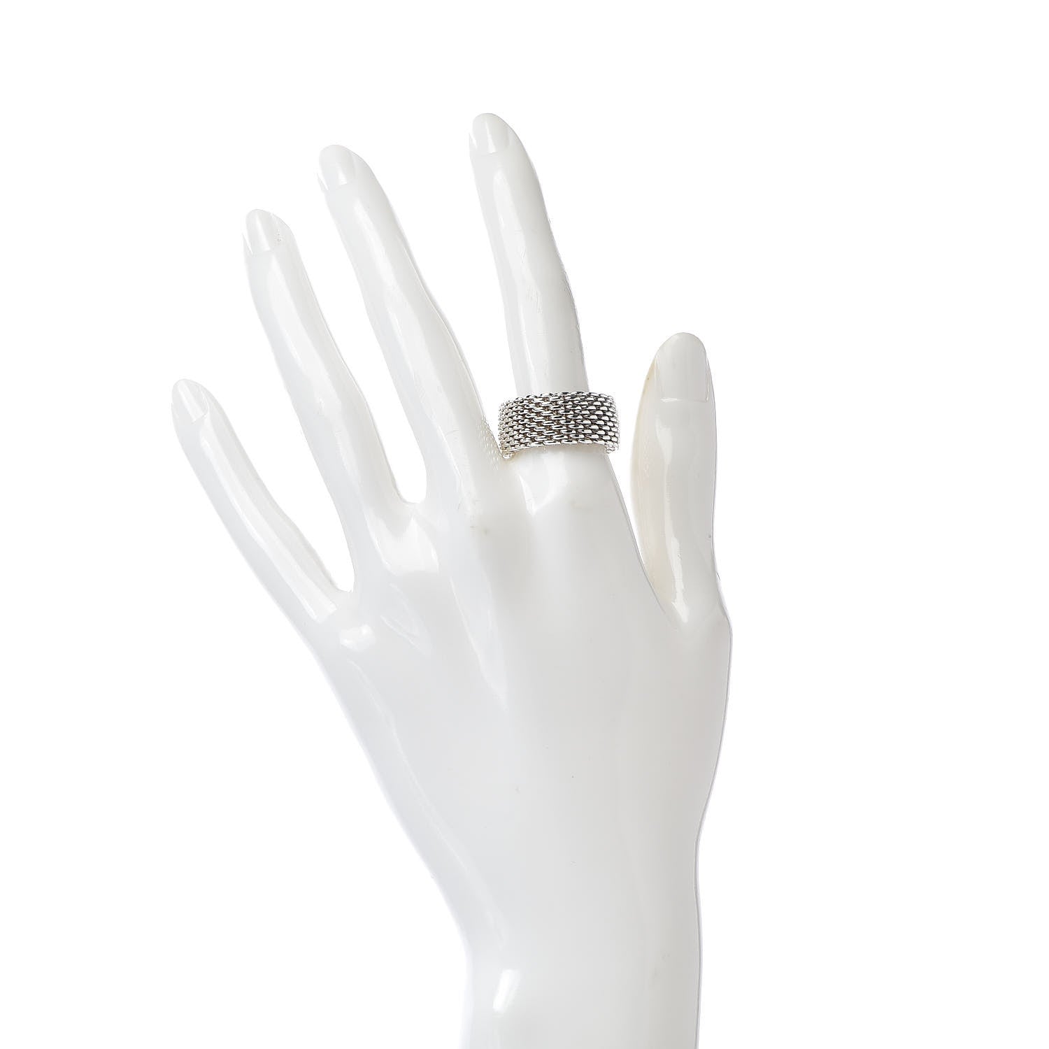 Tiffany Sterling Silver Mesh Somerset Ring 57 8 2 of 4