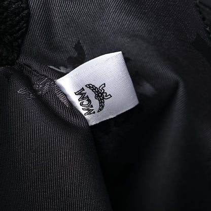 MCM Calf Hair Calfskin Leopard Zip Pouch Set Black 9 of 13