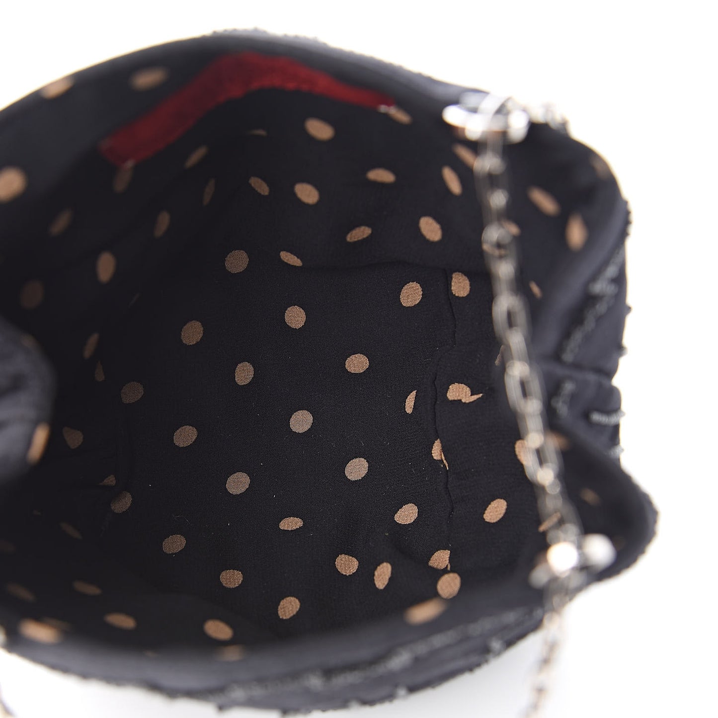 Satin Sequin Embellished Micro Shopping Bag Black