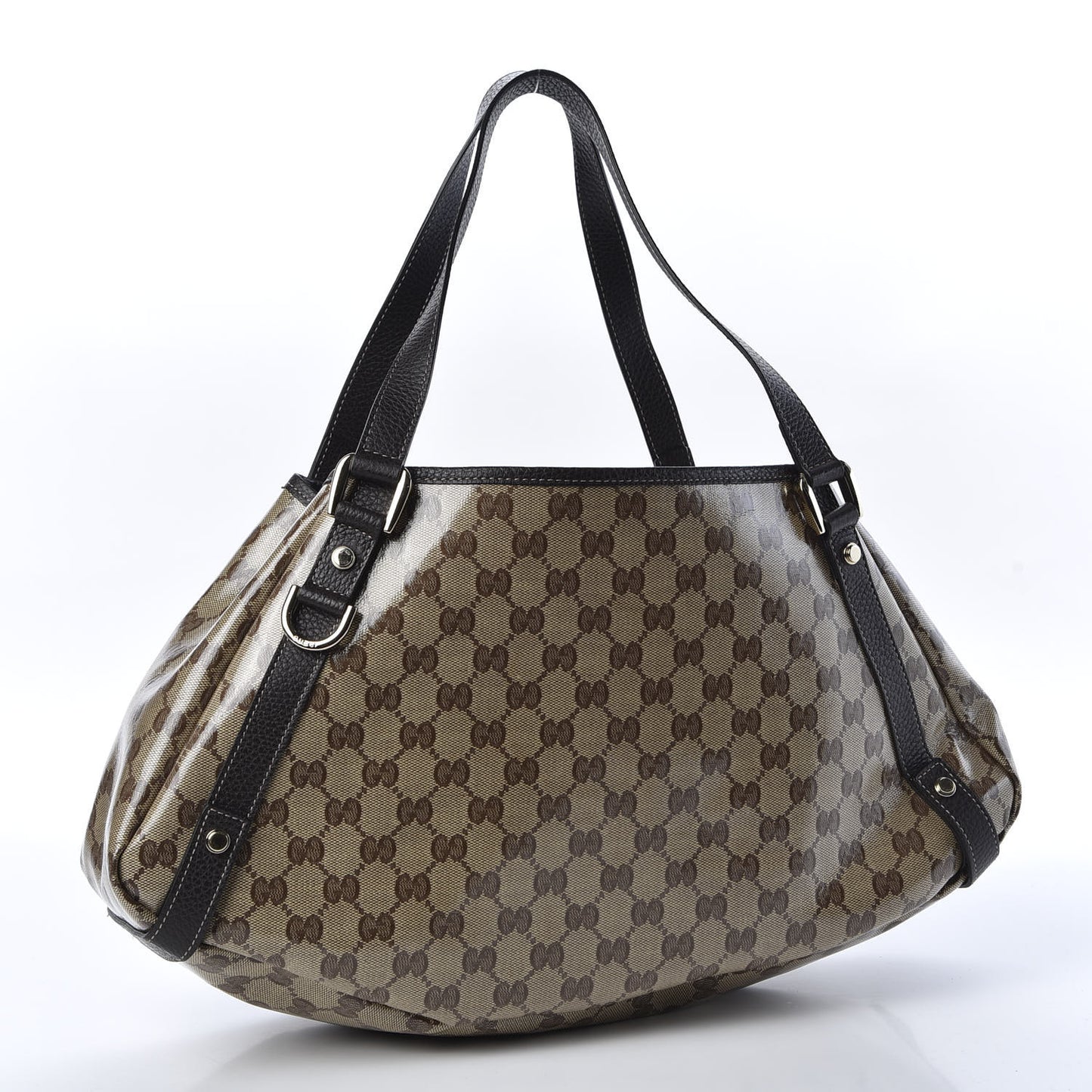 Crystal Monogram Medium Abbey Shoulder Bag Dark Brown