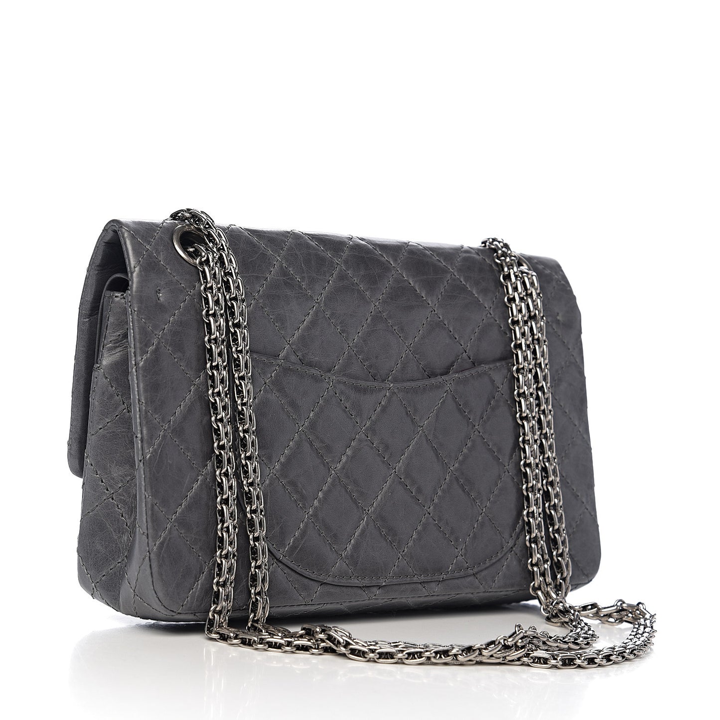 Aged Calfskin Quilted 50th Anniversary 2.55 Reissue 225 Flap Gris