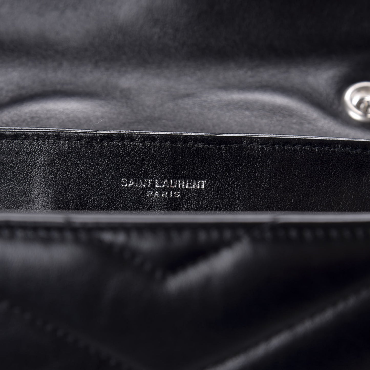 Calfskin Y Quilted Monogram Small Loulou Chain Satchel Black