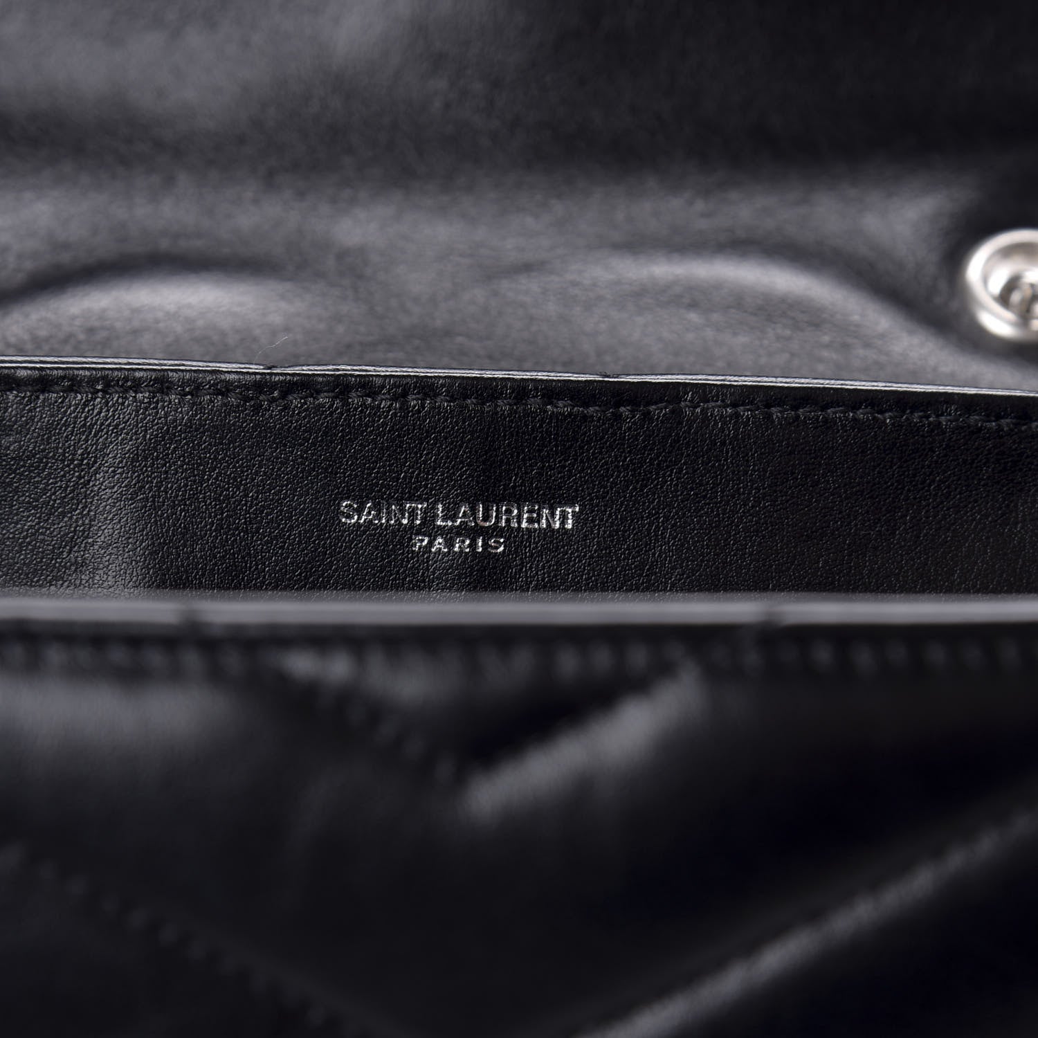 Saint Laurent Calfskin Y Quilted Monogram Small Loulou Chain Satchel Black 6 of 9