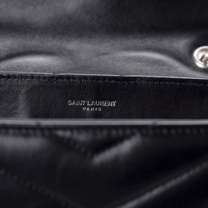 Saint Laurent Calfskin Y Quilted Monogram Small Loulou Chain Satchel Black 6 of 9