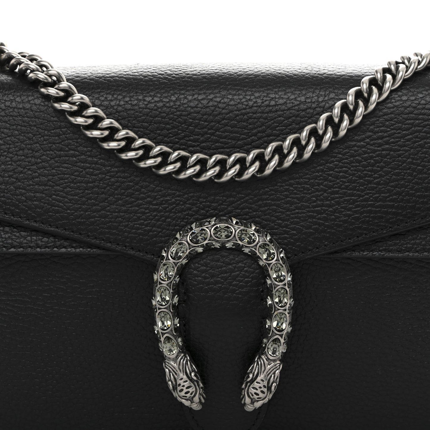Pebbled Calfskin Small Dionysus Shoulder Bag Black