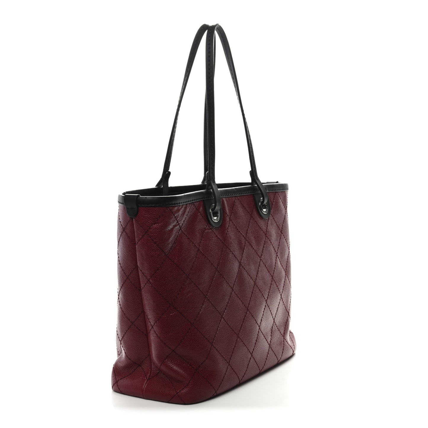 Grained Calfskin Shopping Fever Tote Red