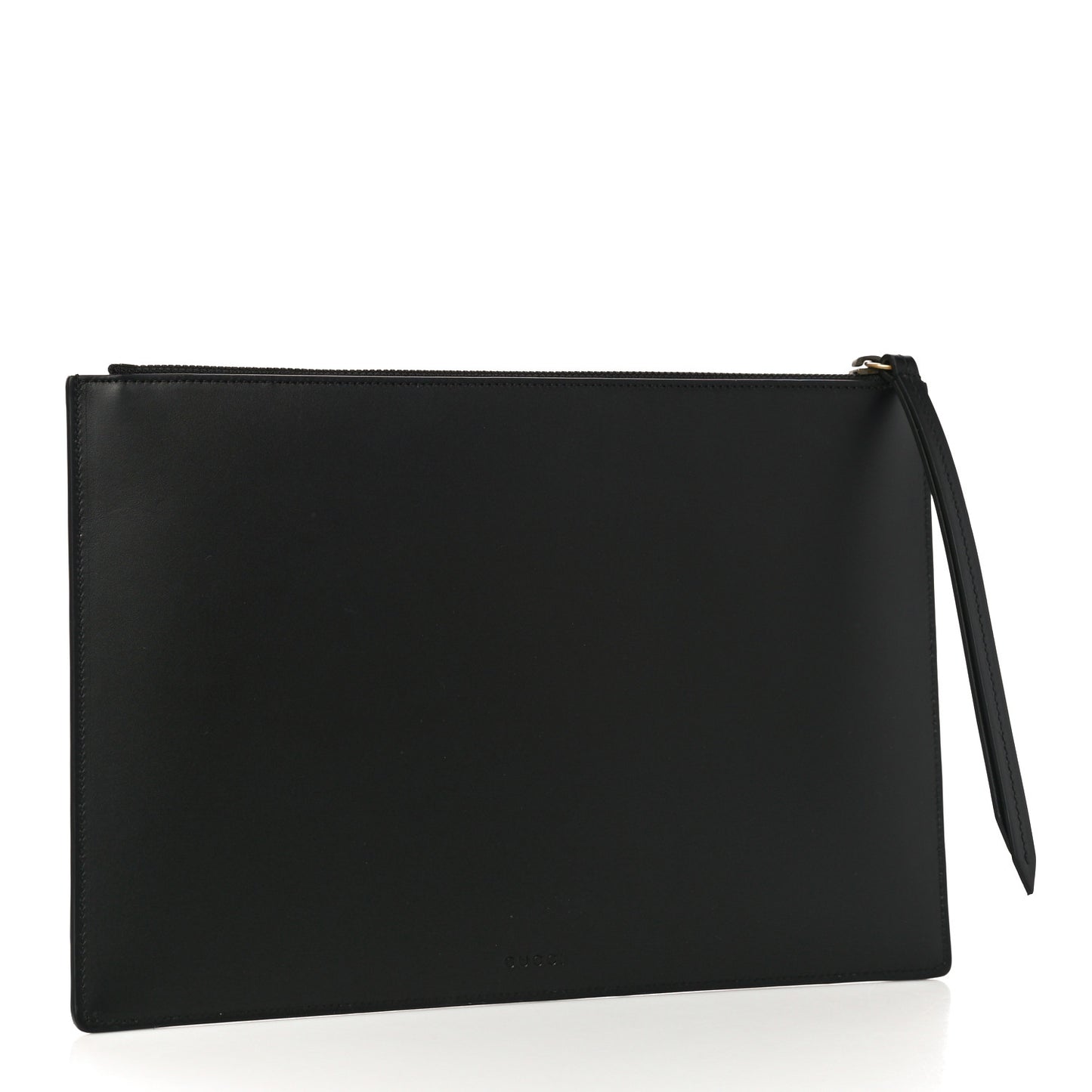 Calfskin GucciGhost Life is Gucci Zip Pouch Black