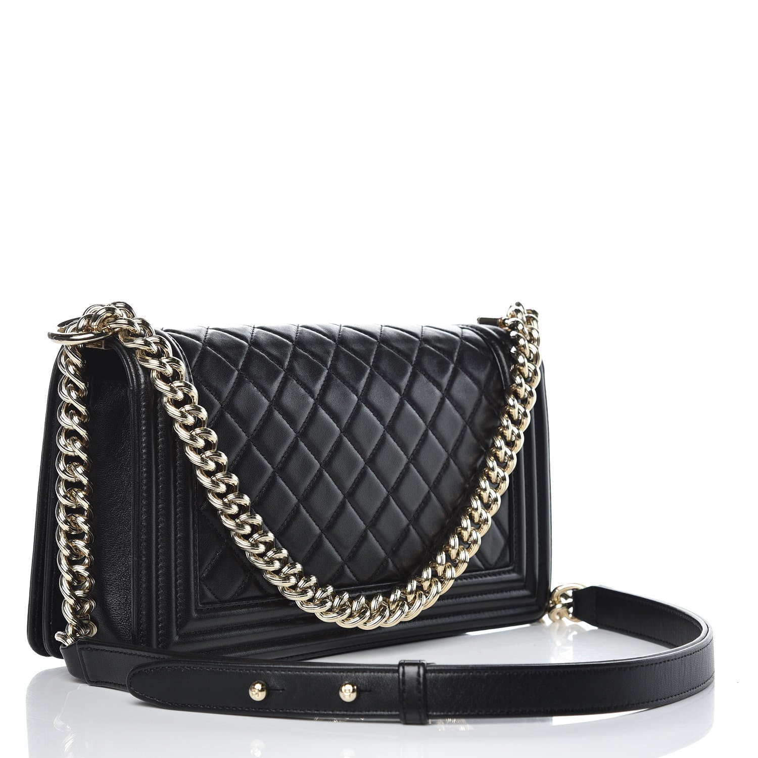 Chanel Lambskin Quilted Medium Boy Flap Black 3 of 13