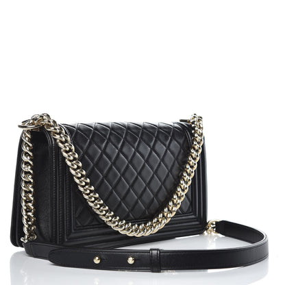 Chanel Lambskin Quilted Medium Boy Flap Black 3 of 13
