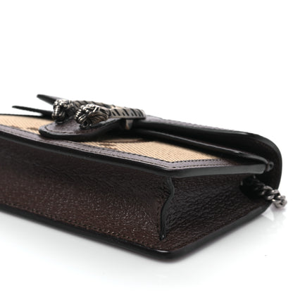 Gucci Monogram Jumbo GG Textured Dollar Calfskin Super Mini Dionysus Shoulder Bag Camel Ebony New Acero 7 of 7