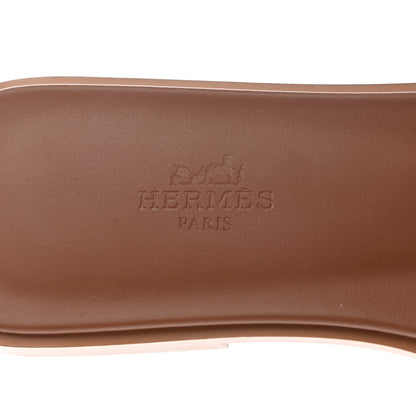 Hermes Box Calfskin Oran Sandals 37 Gold 7 of 8
