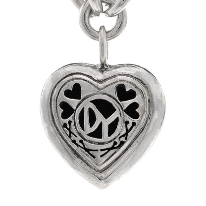 David Yurman Sterling Silver 18K Yellow Gold Cable Heart Figaro Necklace 5 of 6
