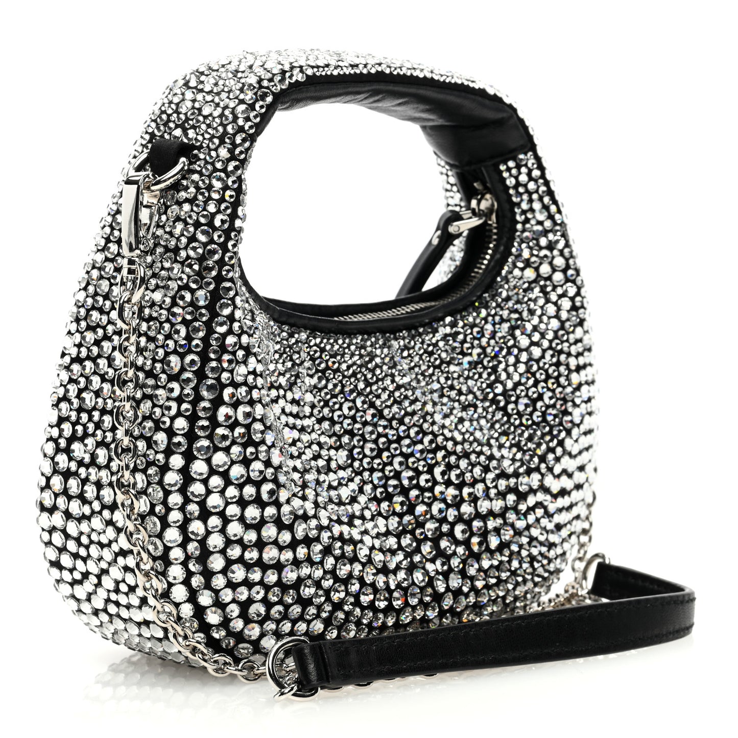 Crystal Silk Starlight Mini Wander Hobo Black