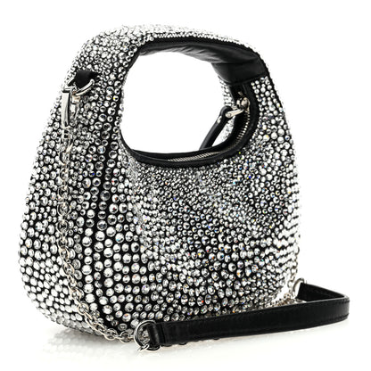 Miu Miu Crystal Silk Starlight Mini Wander Hobo Black 3 of 11