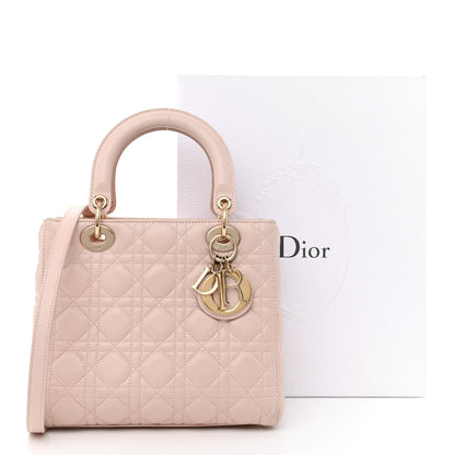 Christian Dior Lambskin Cannage Medium Lady Dior Light Pink 15 of 15