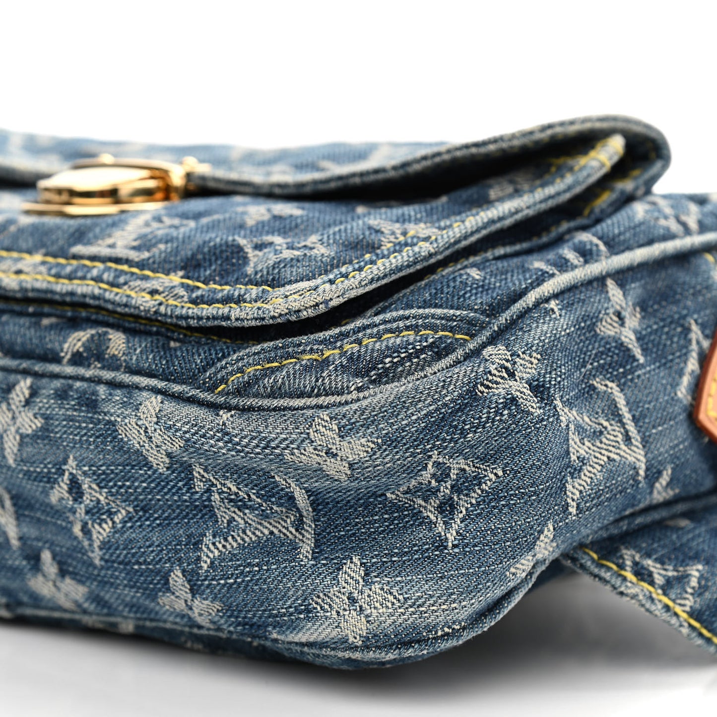 Monogram Denim Bum Bag Blue
