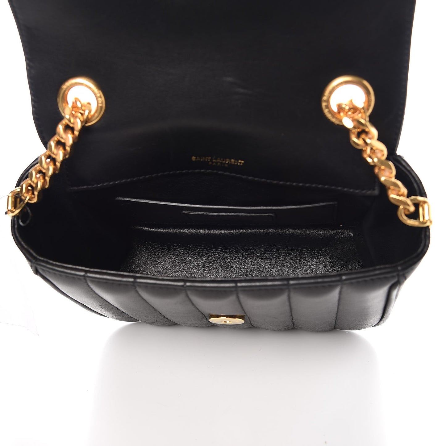 Lambskin Matelasse Monogram Small Vicky Chain Bag Black