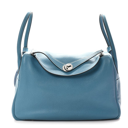 Hermes Taurillon Clemence Lindy 34 Bleu Jean 1 of 10
