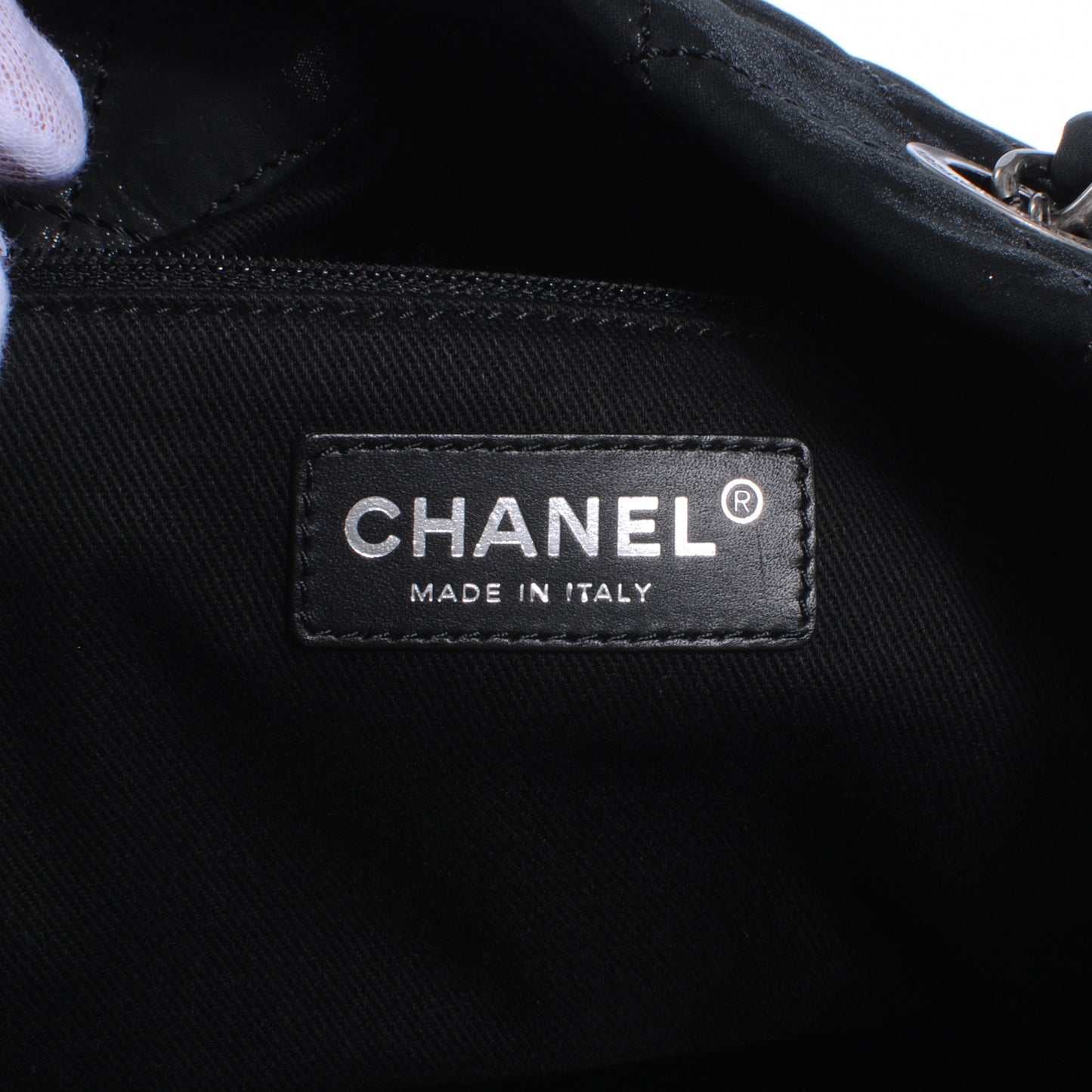 Iridescent Calfskin VIP Shopping Tote Black