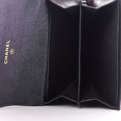 Chanel Iridescent Caviar Quilted Flap Card Holder Wallet Black 5 of 9