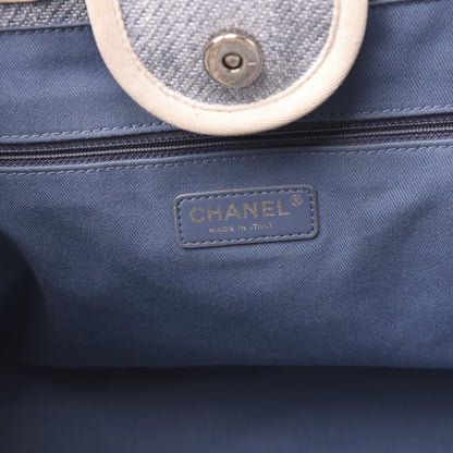 Chanel Canvas Medium Deauville Tote Light Blue 9 of 11
