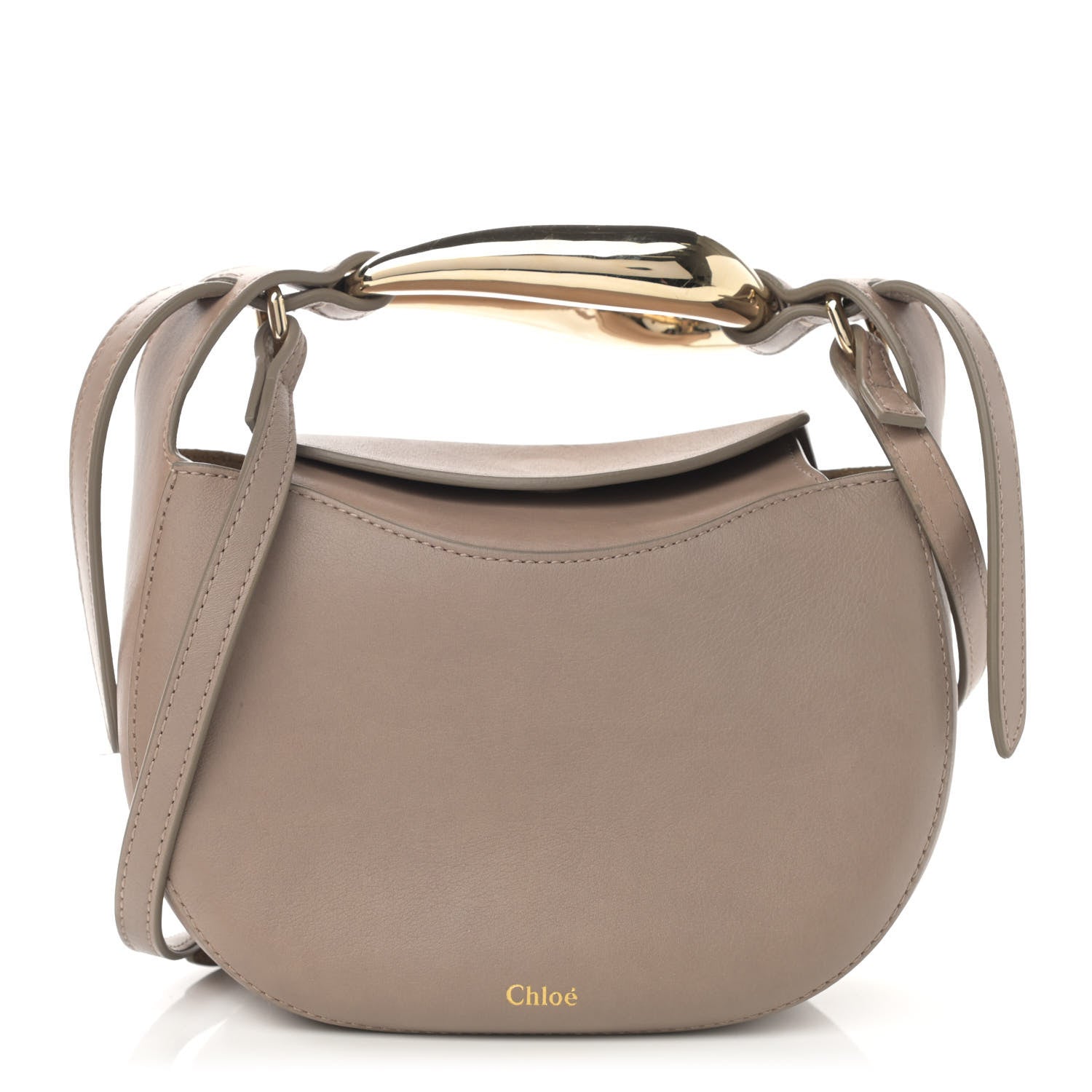 Chloe Small Grain Calfskin Kiss Bag Motty Grey 1 of 11