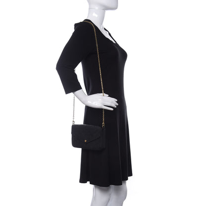 Louis Vuitton Empreinte Pochette Felicie Chain Wallet Black 2 of 12