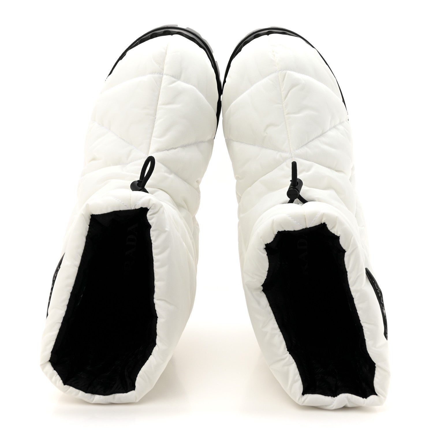 Prada Re-Nylon Piuma Triangle Logo Padded Drawcord 20mm Snow Boots 40 White 2 of 10