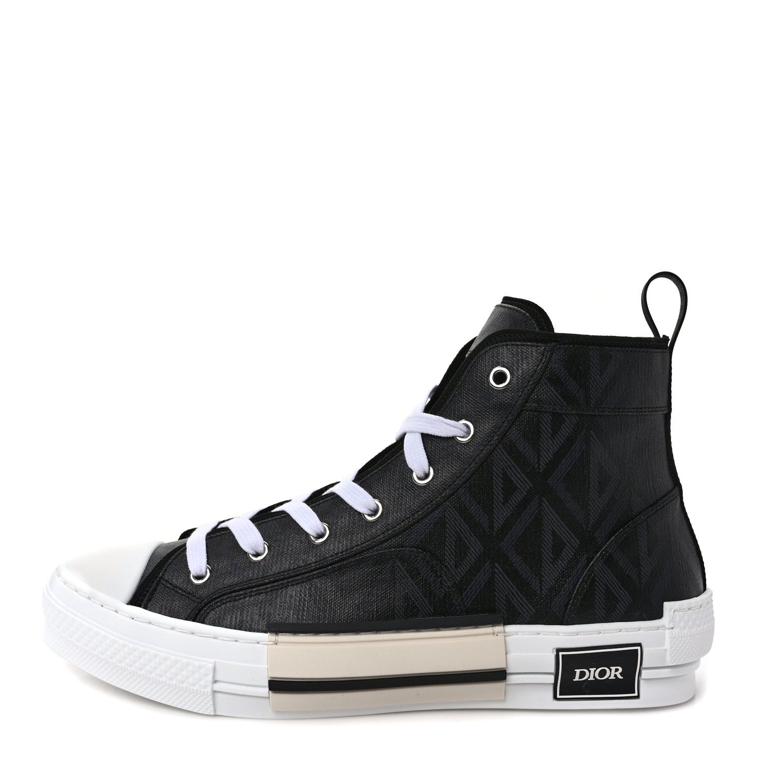 Christian Dior Canvas CD Diamond Mens B23 High Top Sneakers 43 Black 1 of 9