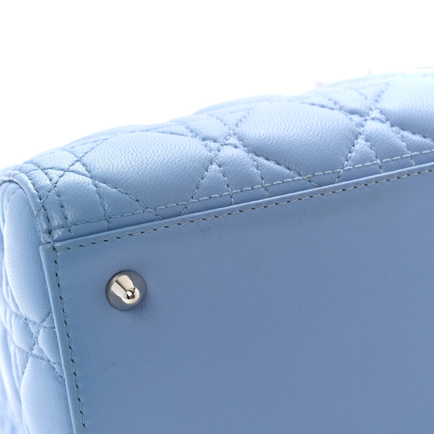 Lambskin Cannage Medium Lady Dior Light Blue