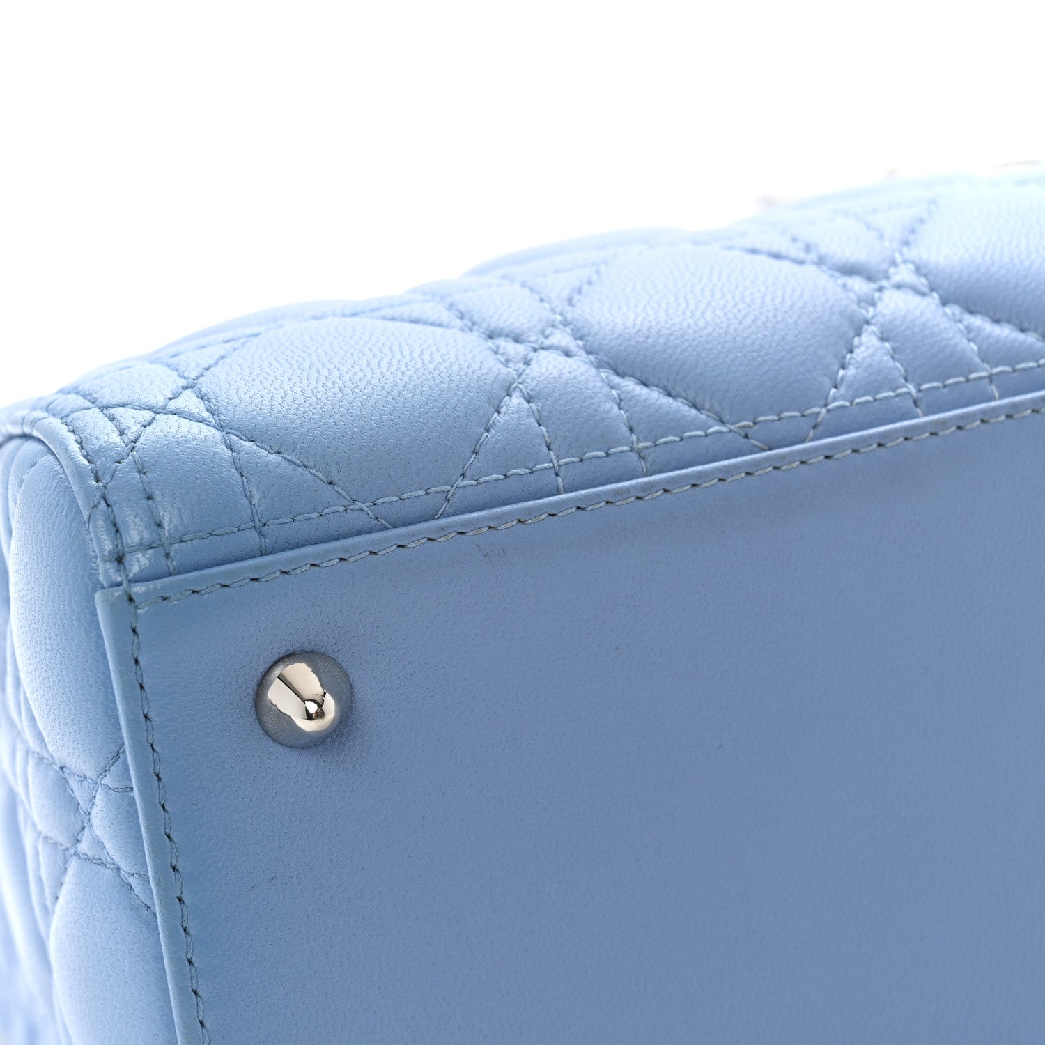 Christian Dior Lambskin Cannage Medium Lady Dior Light Blue 11 of 13