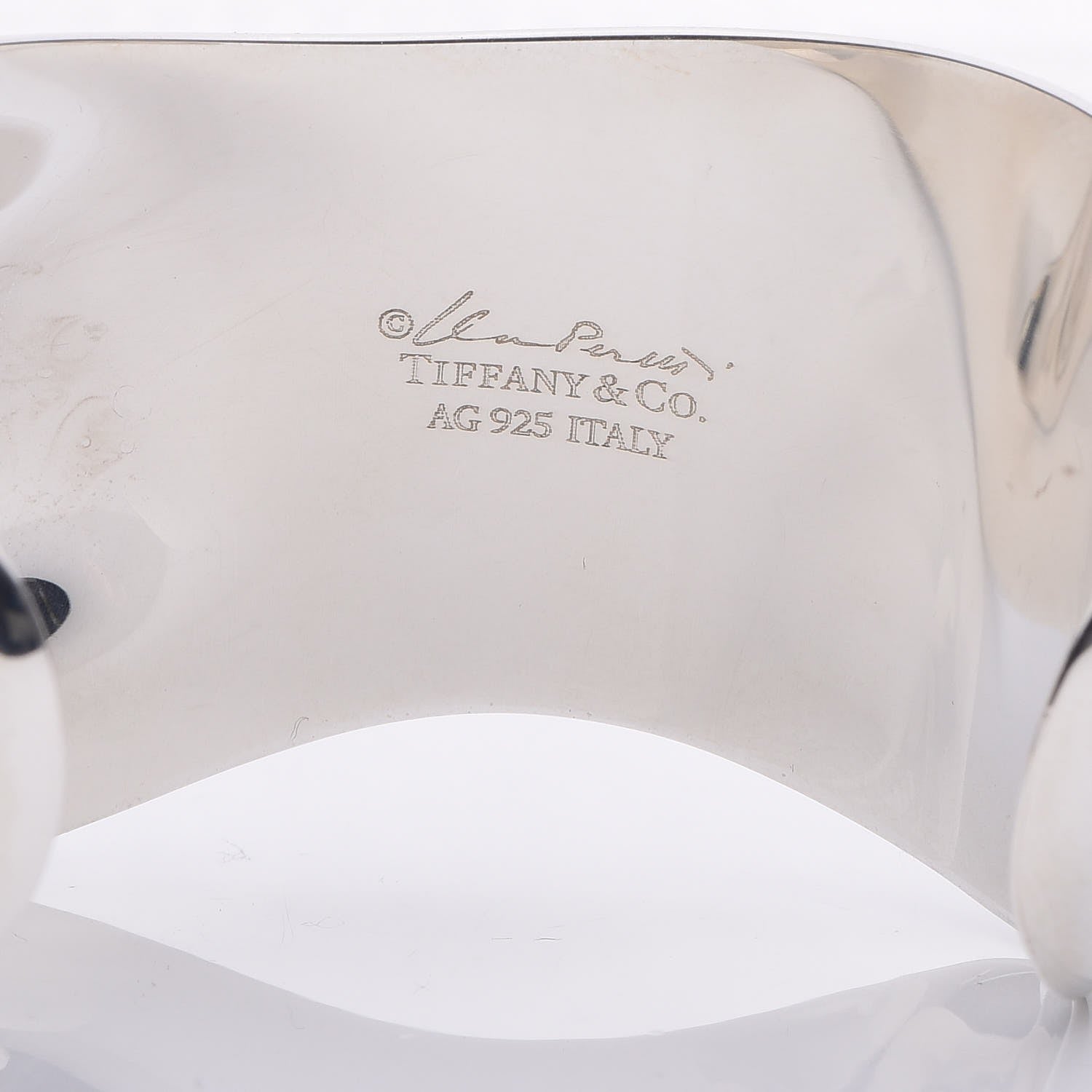 Tiffany Sterling Silver Medium Elsa Peretti Left Wrist Bone Cuff Bracelet 9 of 10