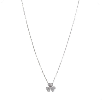 Van Cleef & Arpels 18K White Gold Diamond Small Frivole Pendant Necklace 1 of 7
