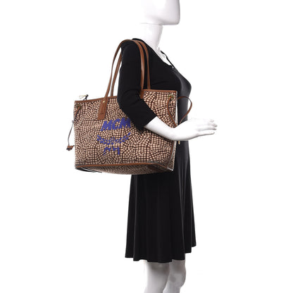 MCM Visetos Medium Liz Reversible Shopper Tote Cognac 2 of 17