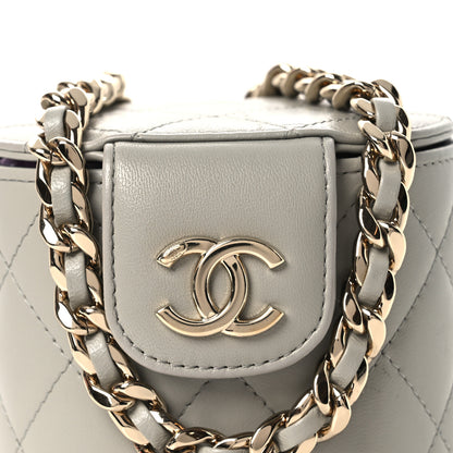 Chanel Lambskin Quilted Mini Vanity Case With Chain Grey 8 of 11
