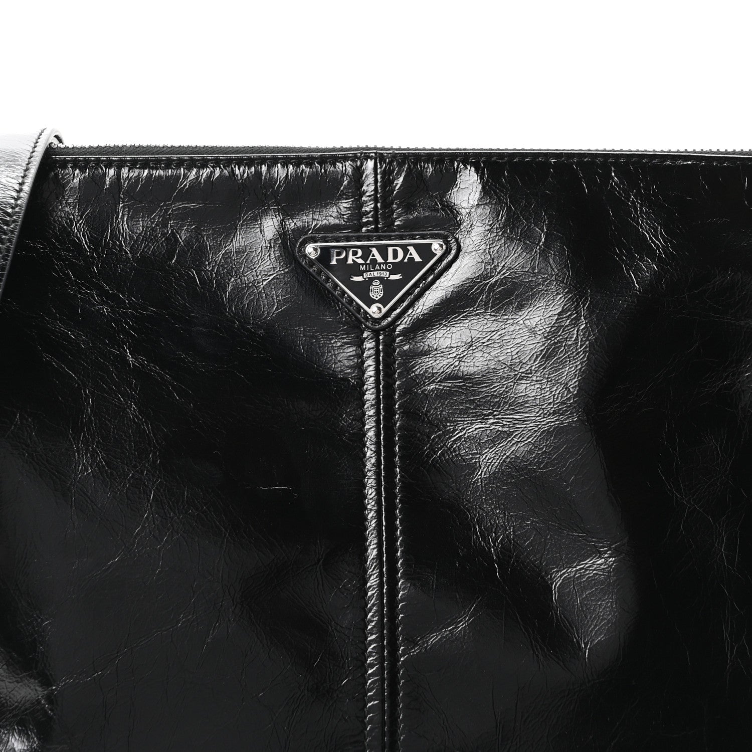 Prada Vitello Shine Shoulder Bag Black 7 of 9
