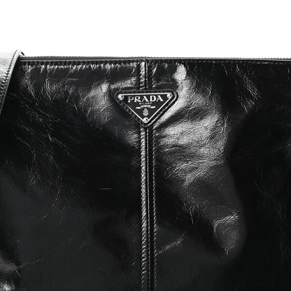 Prada Vitello Shine Shoulder Bag Black 7 of 9