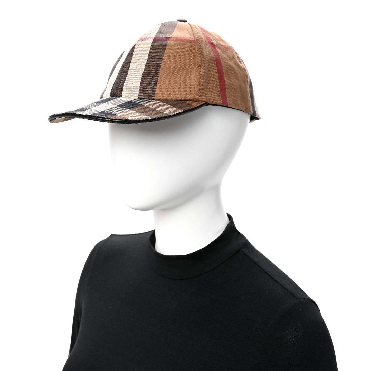 Cotton Check Baseball Cap XL Dark Birch Brown